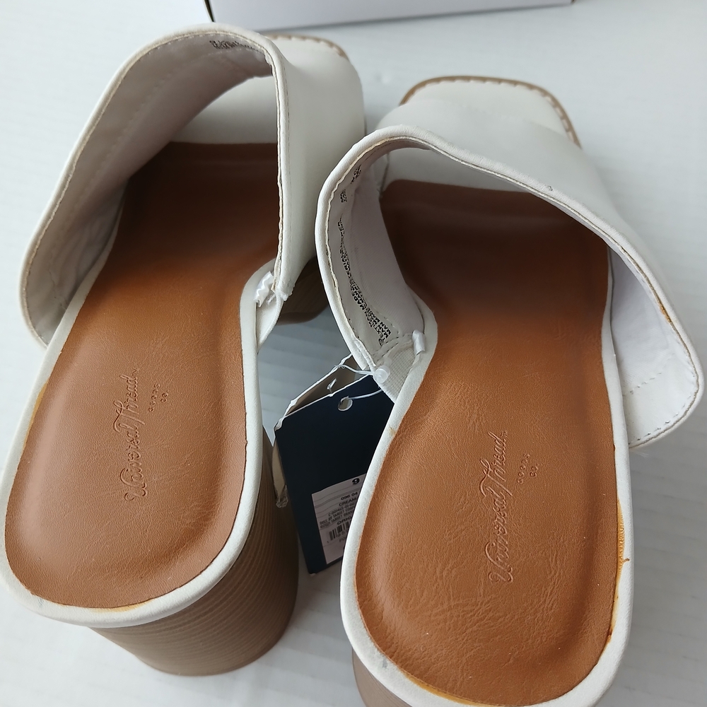 Universal Thread White Open-Toe Platform Mule Hee… - image 4